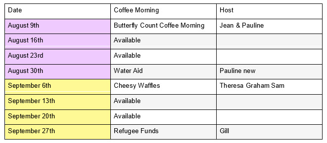 Schedule subject to change. Please contact Diane & Marion for the latest on dates available for booking.
