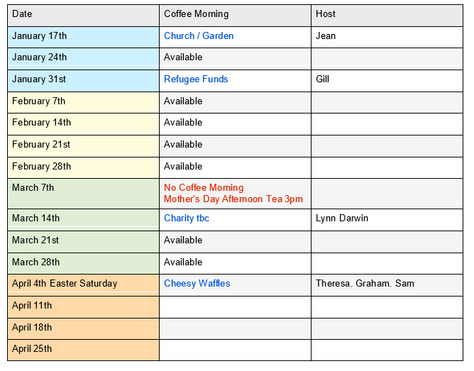 Schedule subject to change. Please contact Diane & Marion for the latest on dates available for booking.